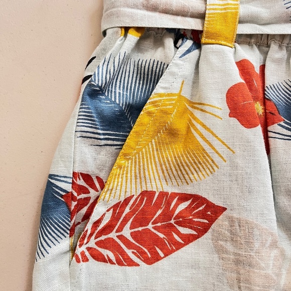 Liz Banks Limited Shorts Palm Leaves Tropical | Paper Bag Style Elastic Waist 2X - Picture 5 of 6